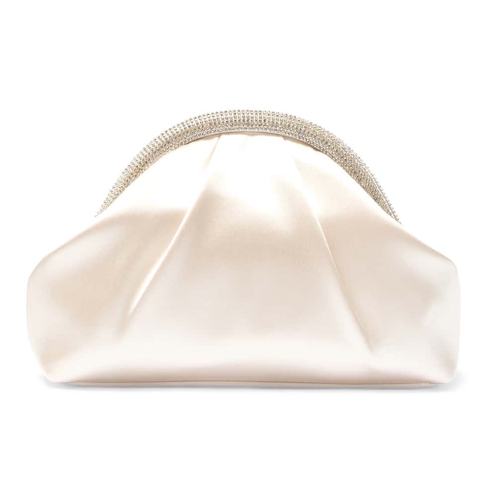 Jane Clutch in Ivory Satin