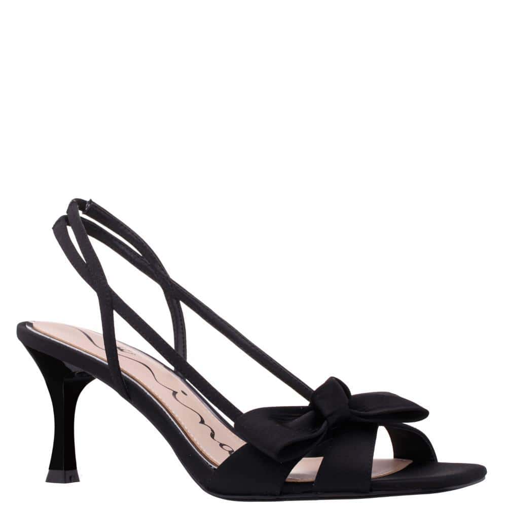 Lizette Heel in Black Satin