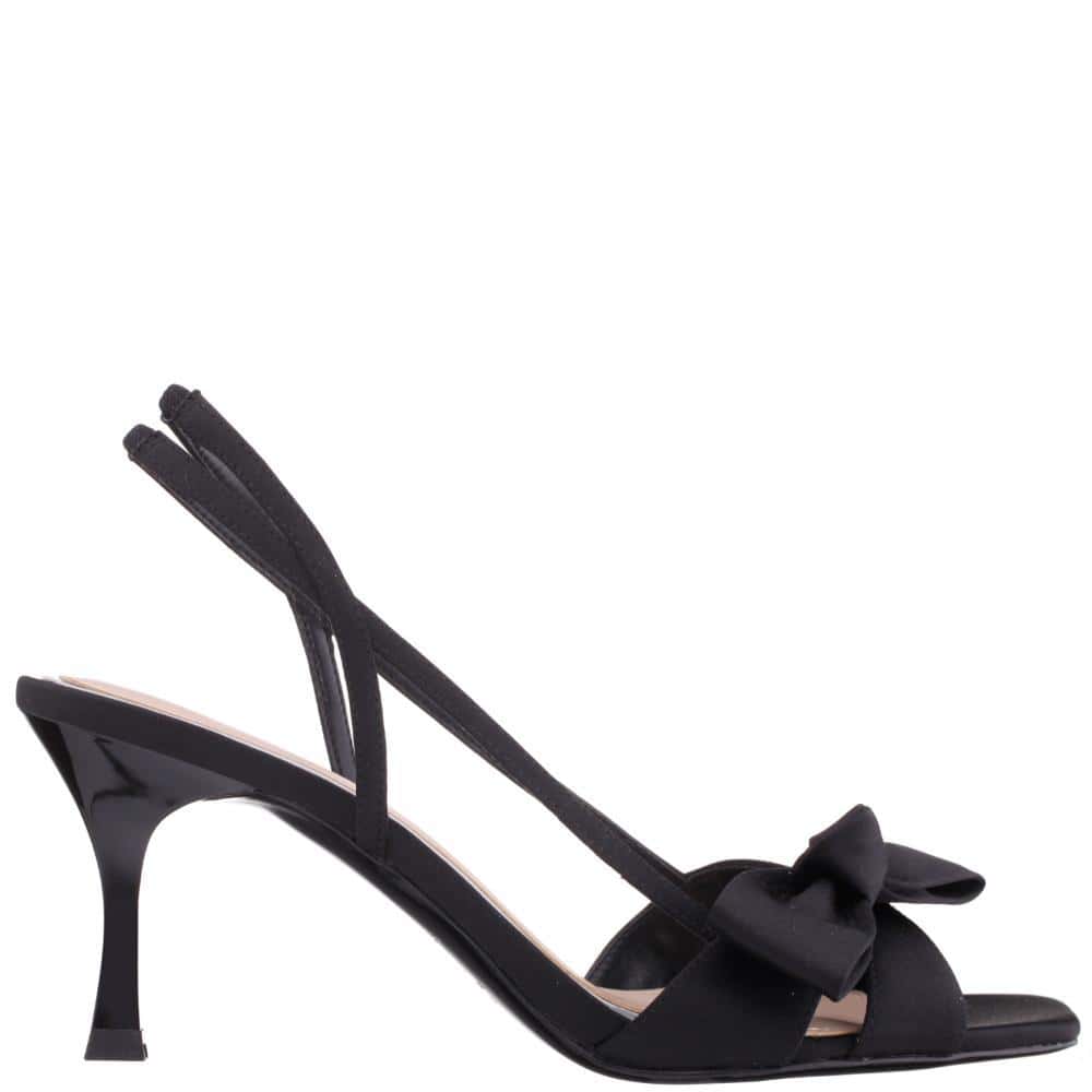 Lizette Heel in Black Satin