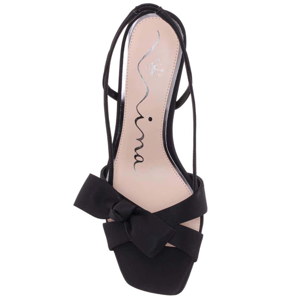 Lizette Heel in Black Satin