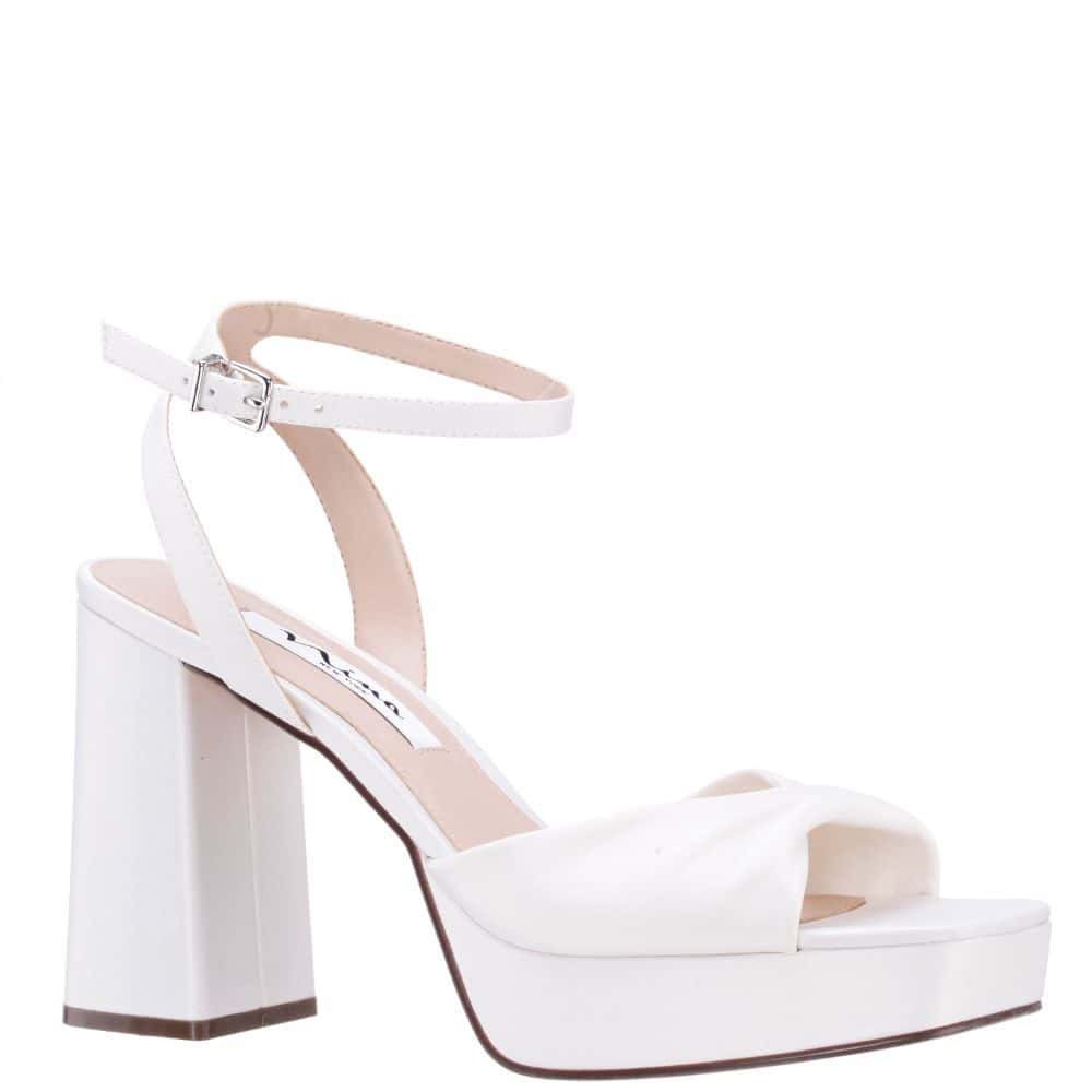 Stacie Heel in Ivory Satin