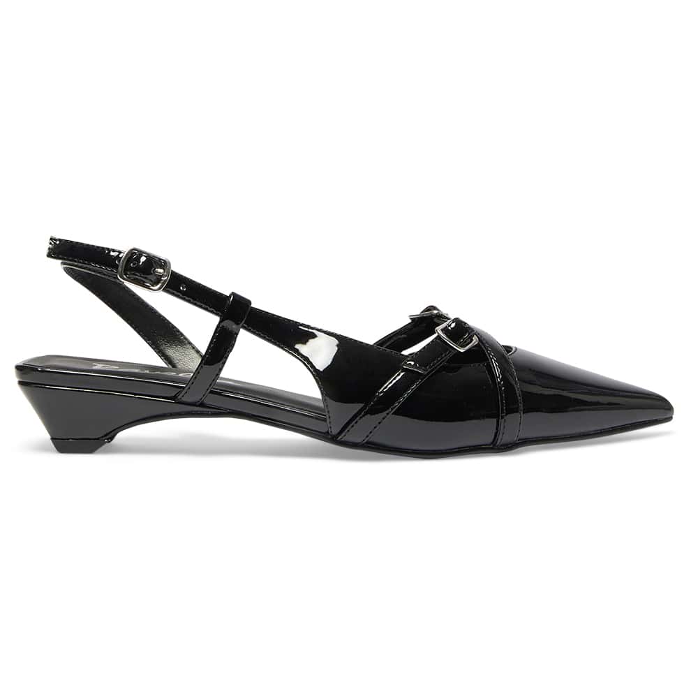 Amelia Flat in Black Patent