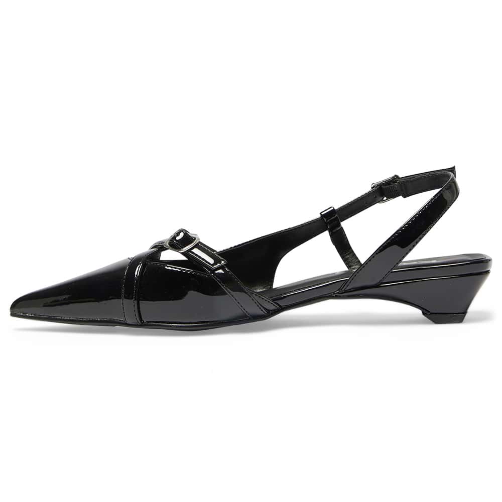 Amelia Flat in Black Patent