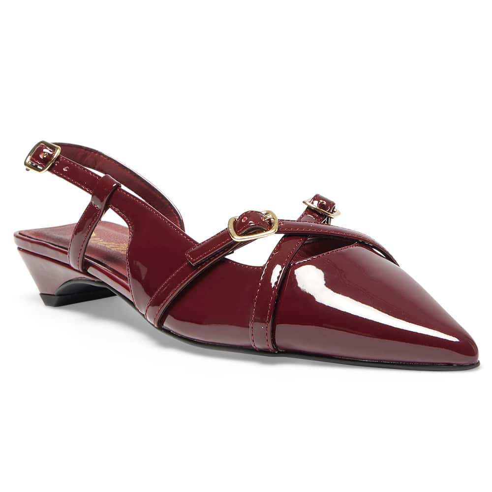 Amelia Flat in Cherry Patent