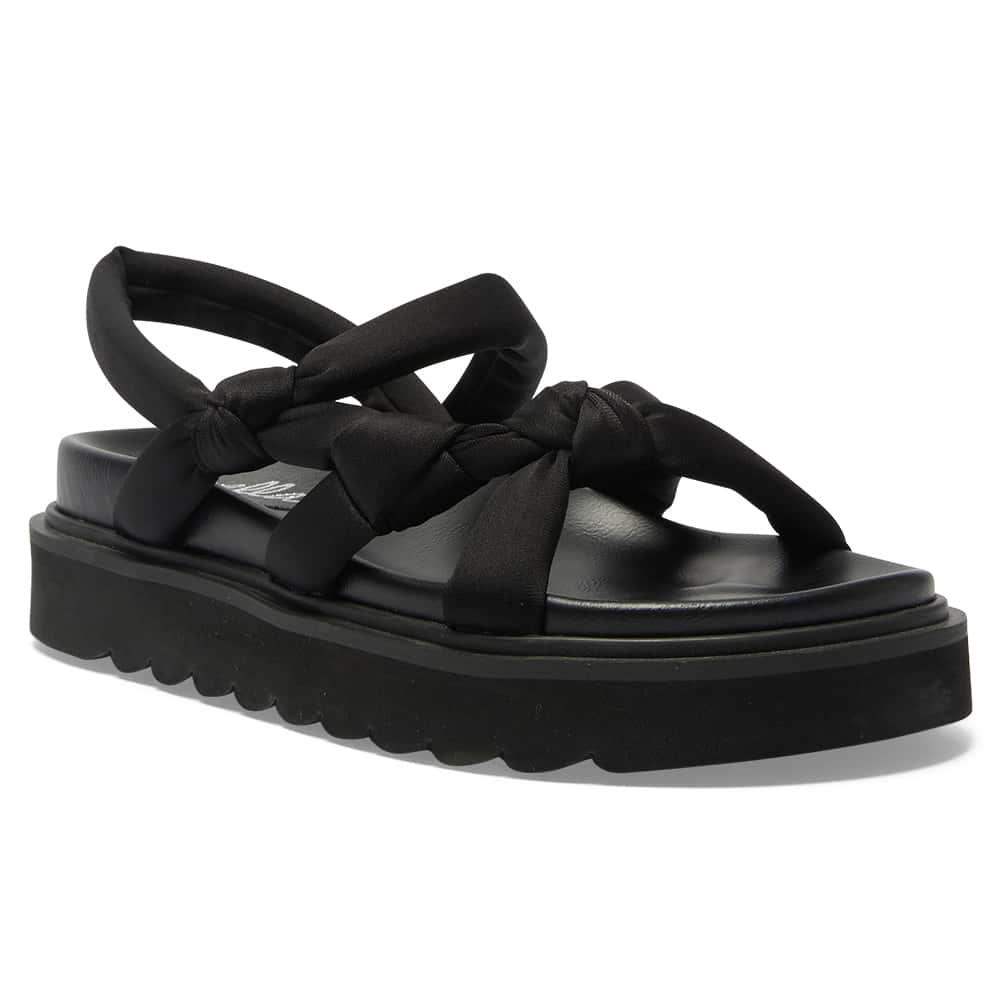 Cairo Sandal in Black Fabric