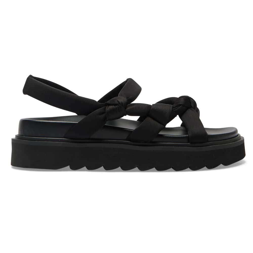 Cairo Sandal in Black Fabric