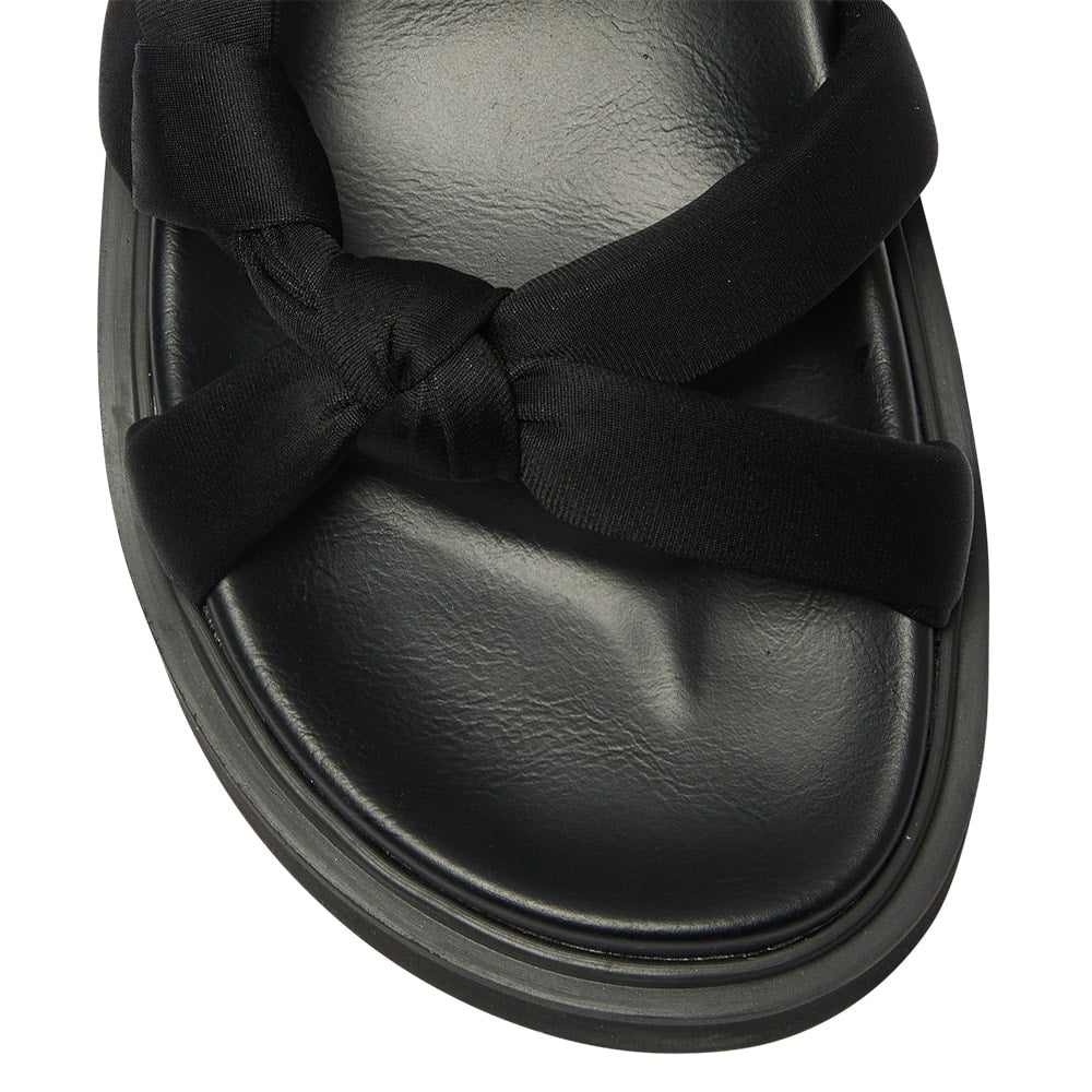 Cairo Sandal in Black Fabric