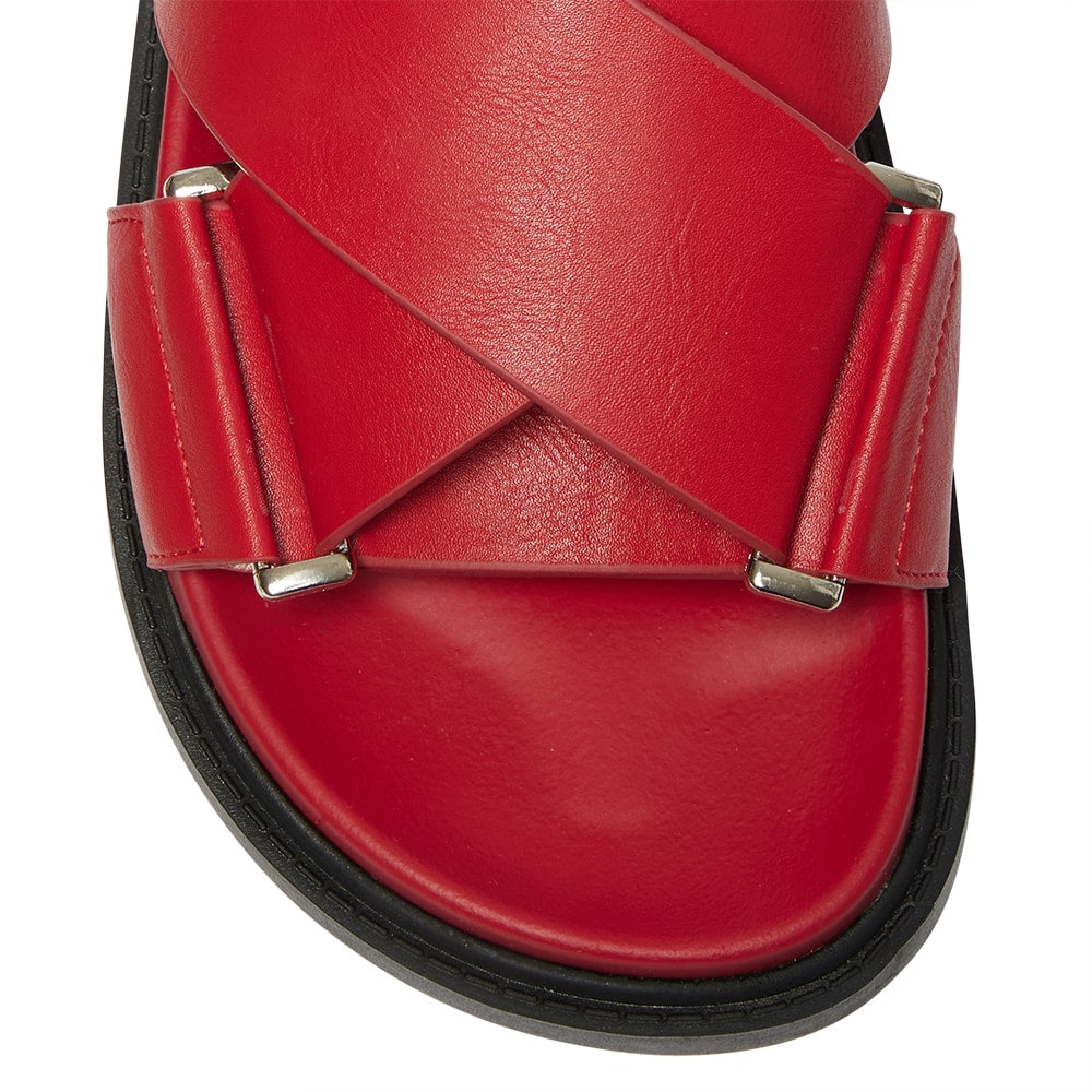 Fabian Sandal in Red Smooth