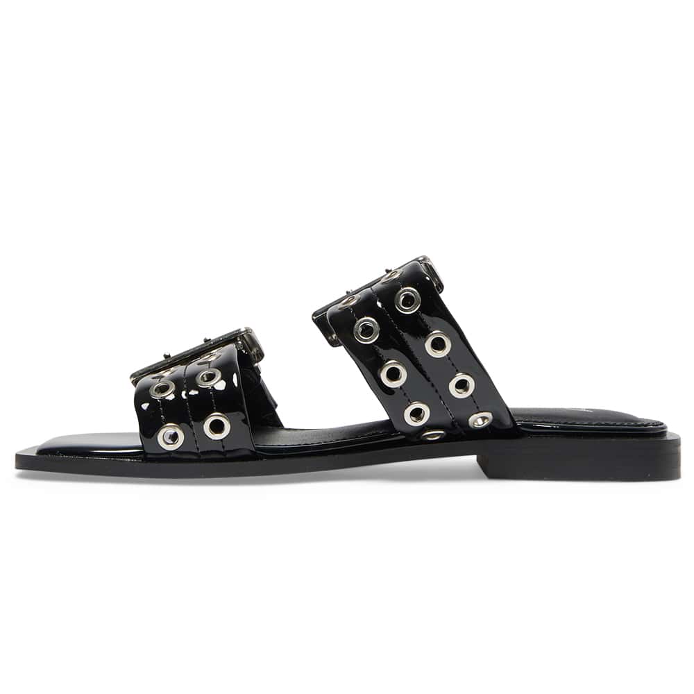 Fonda Slide in Black Patent