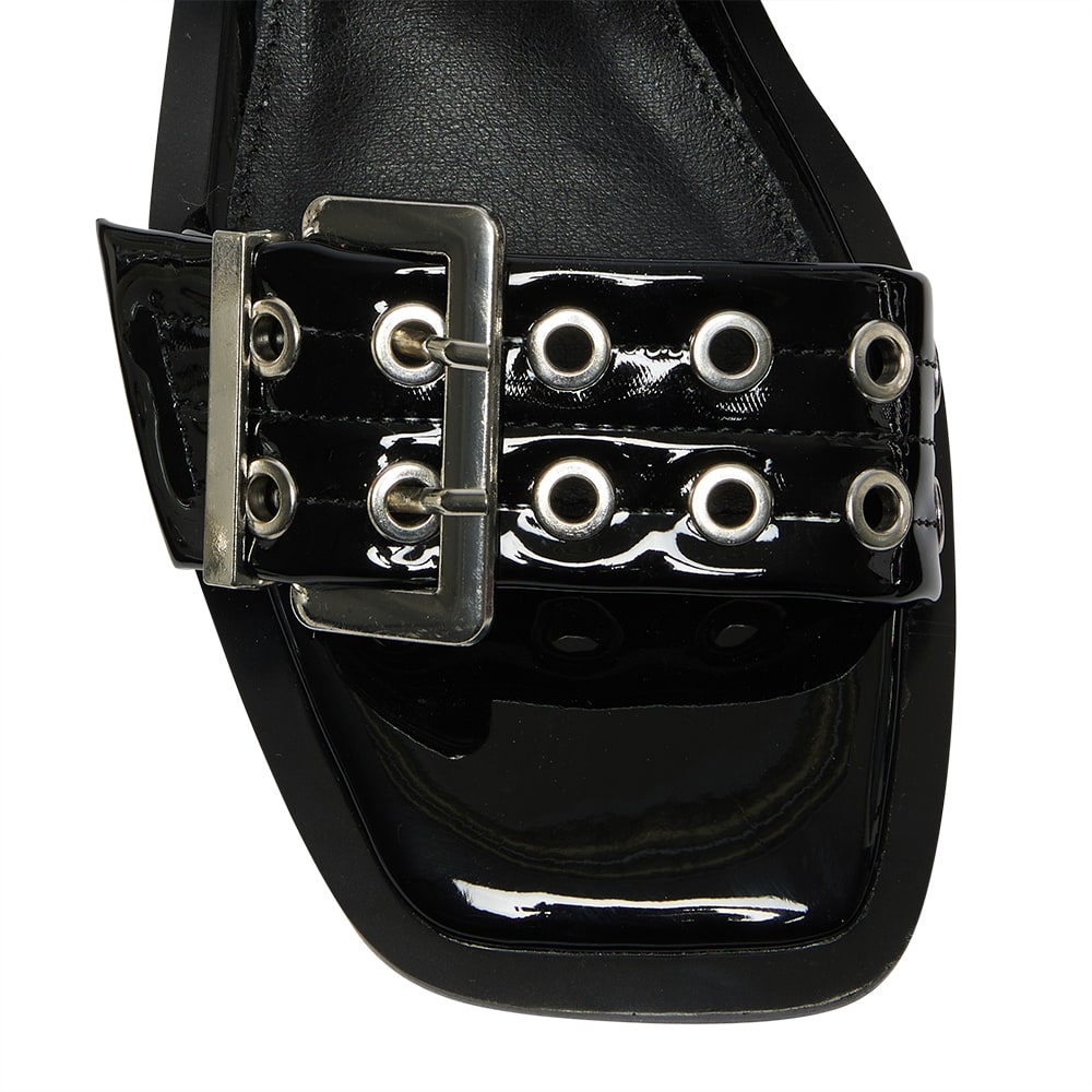 Fonda Slide in Black Patent