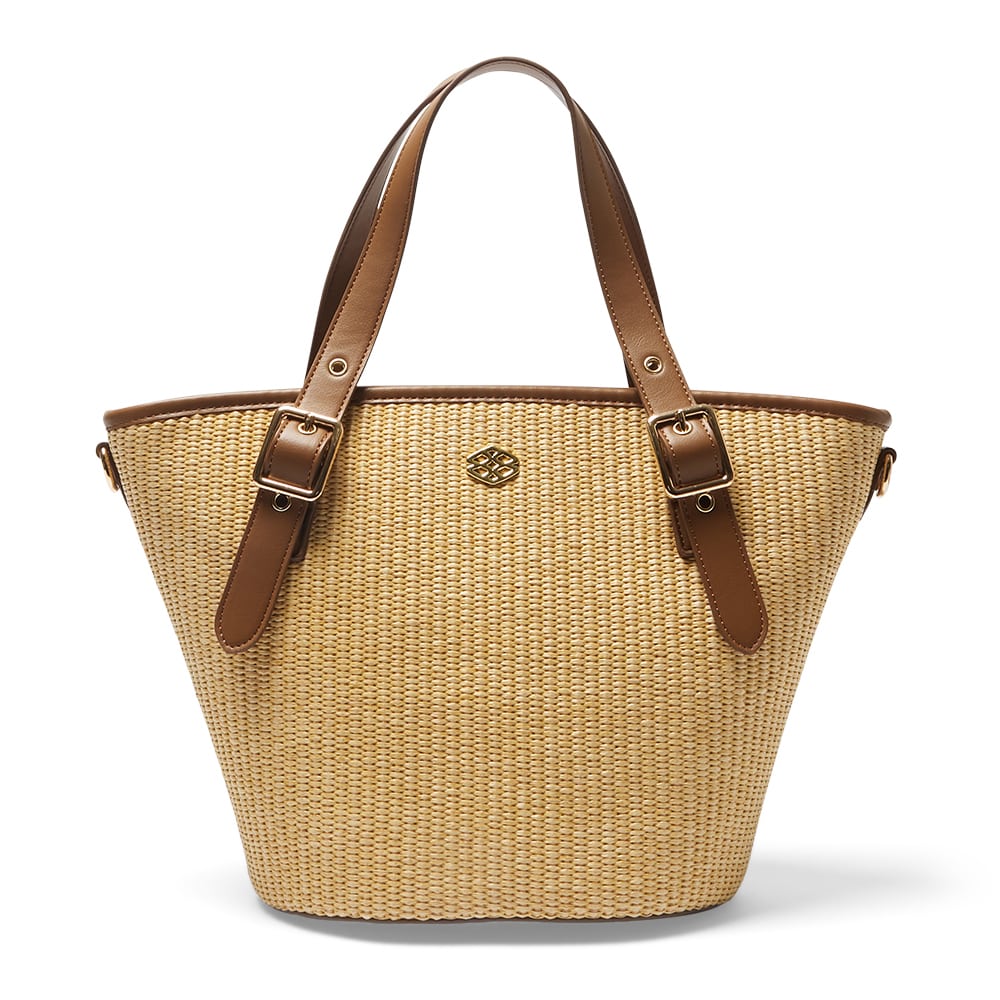 Gaze Tote in Tan/raffia