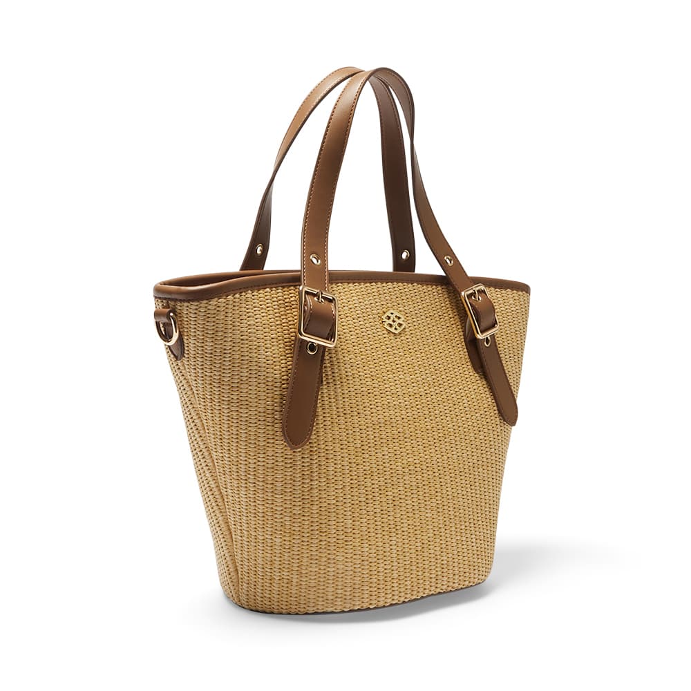 Gaze Tote in Tan/raffia