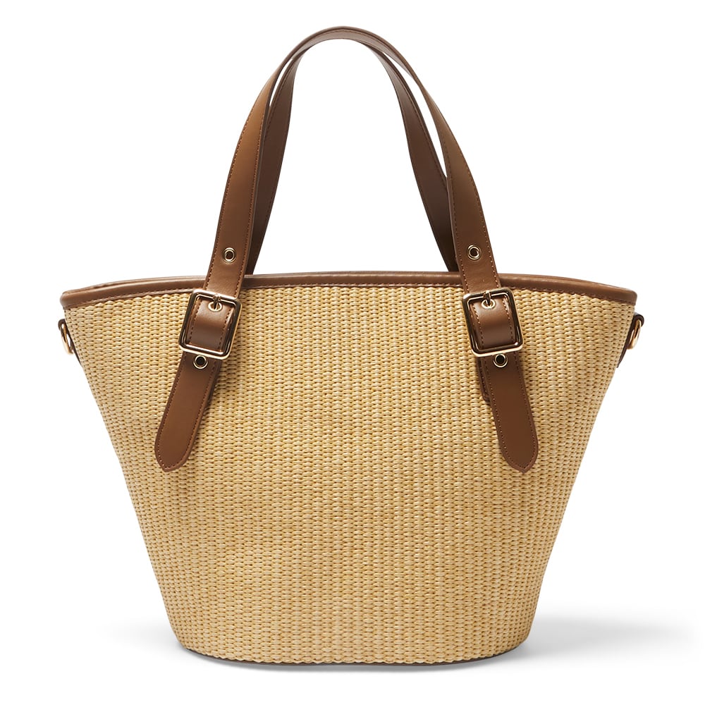 Gaze Tote in Tan/raffia