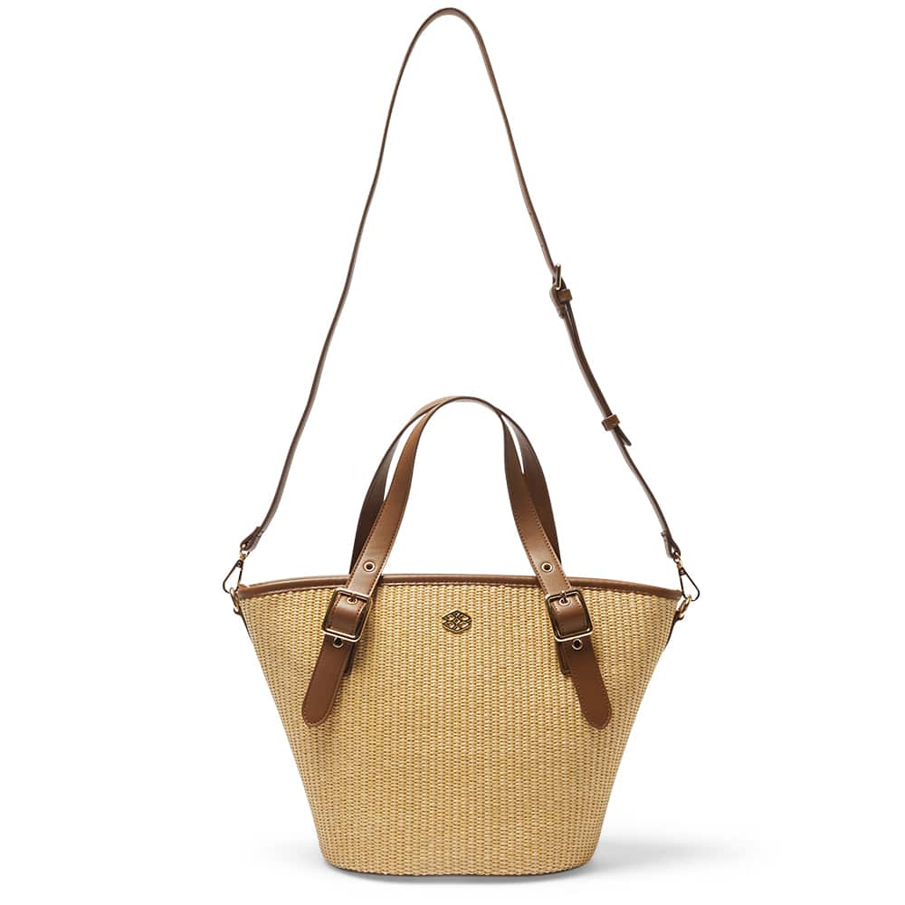 Gaze Tote in Tan/raffia