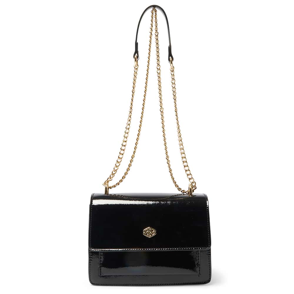 Jacki Handbag in Black Patent