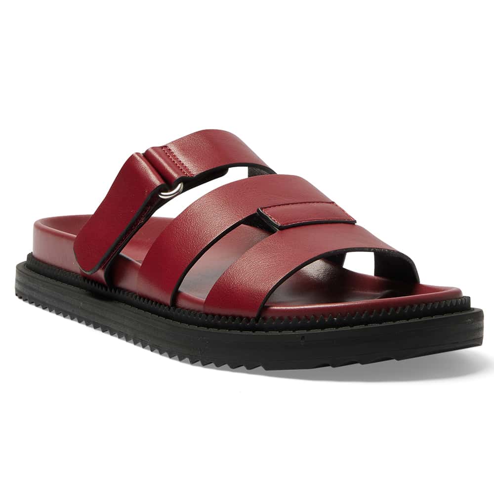 Balmoral Sandal in Red Smooth