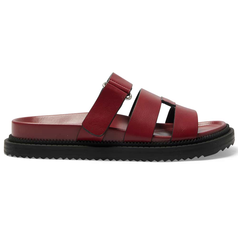 Balmoral Sandal in Red Smooth