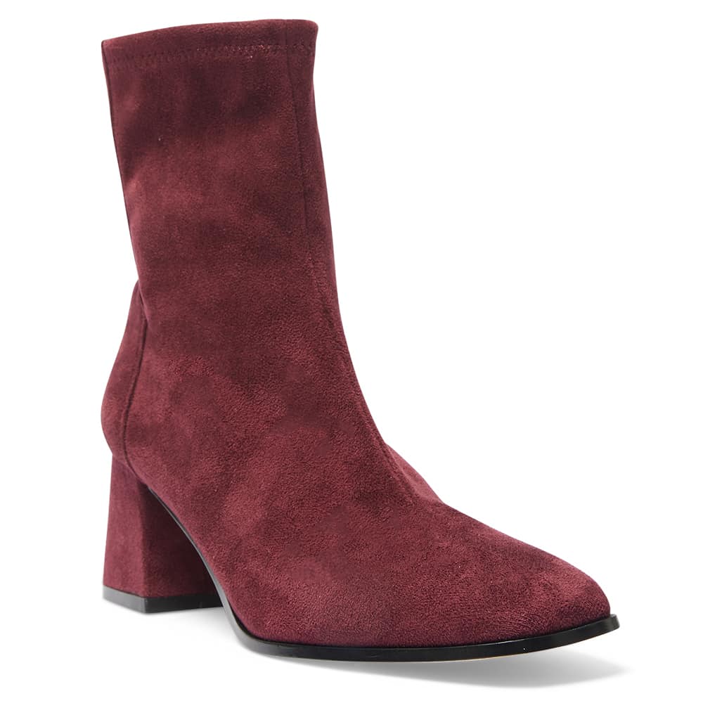 Hampton Boot in Wine Suede Stretch Suede