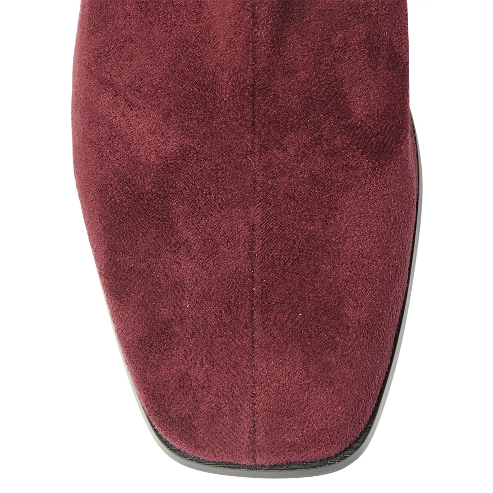 Hampton Boot in Wine Suede Stretch Suede