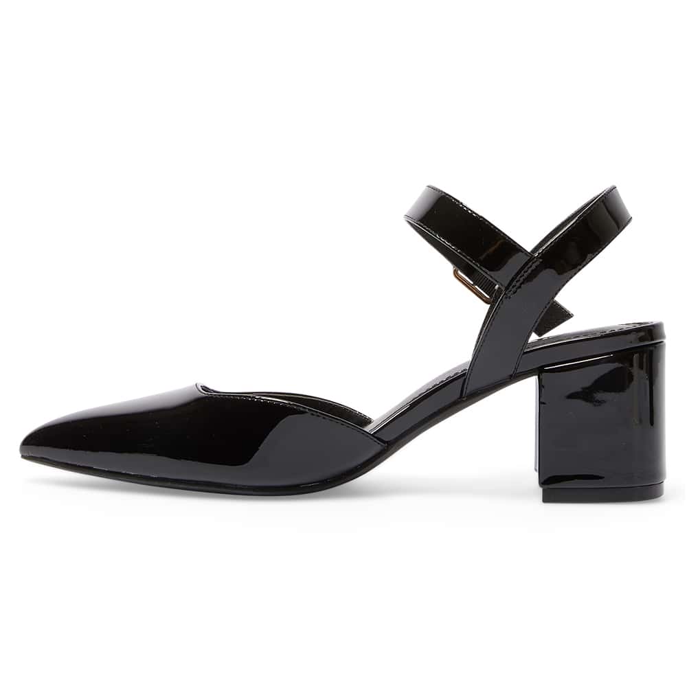 Ingrid Heel in Black Patent