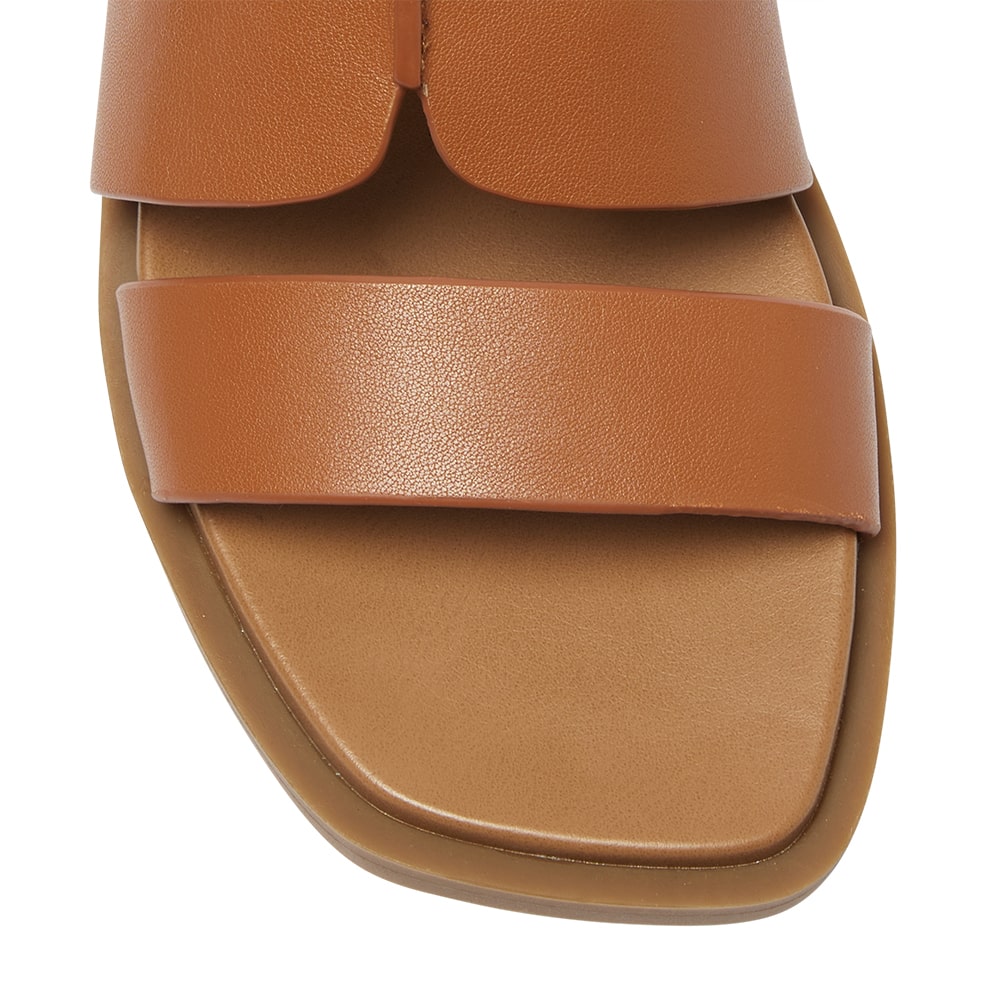 Maxine Flat in Tan Leather