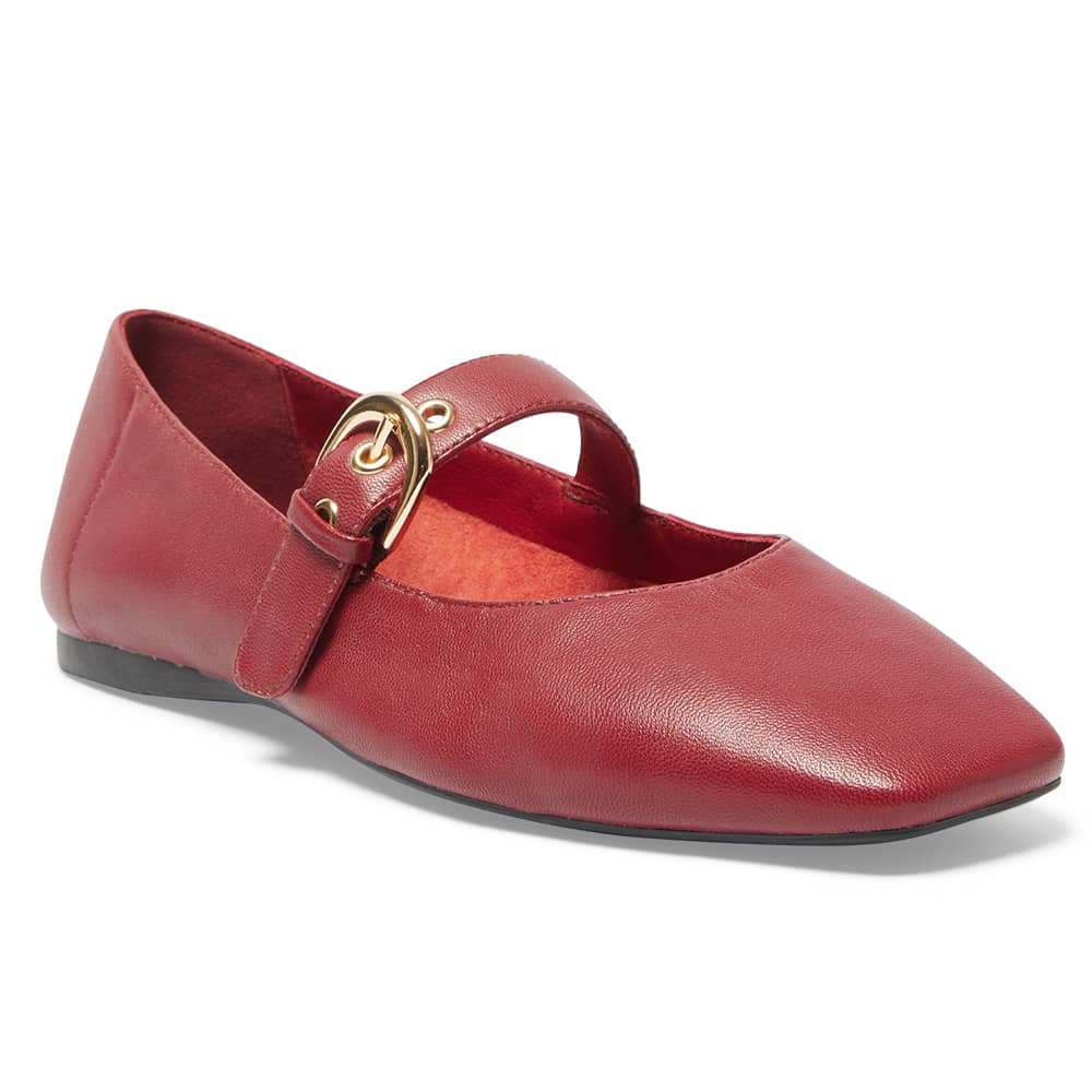 Melrose Flat in Red Leather