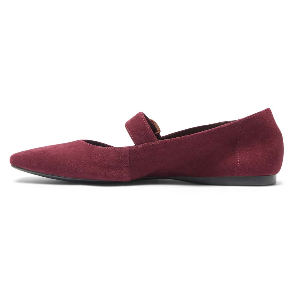 Melrose Flat in Wine Suede Suede