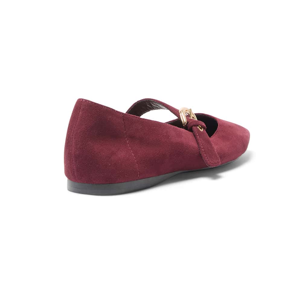 Melrose Flat in Wine Suede Suede