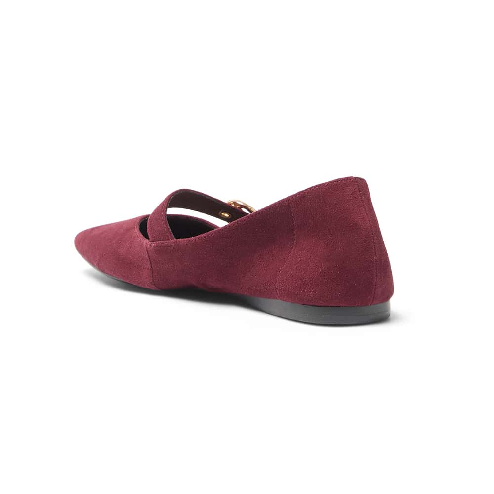 Melrose Flat in Wine Suede Suede