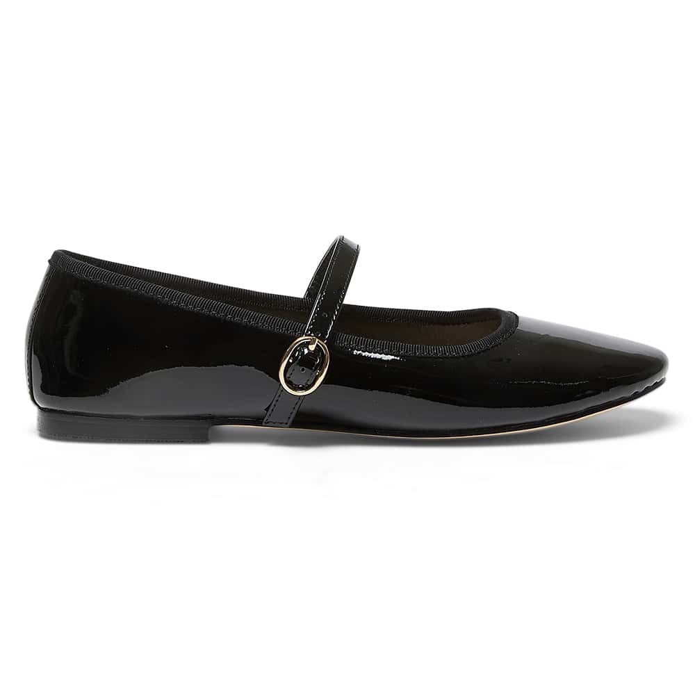 Molly Flat in Black Patent