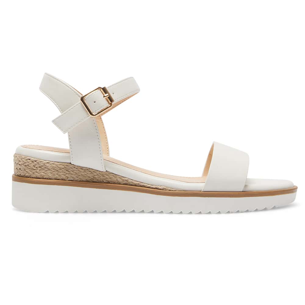 Verona Wedge in White Smooth