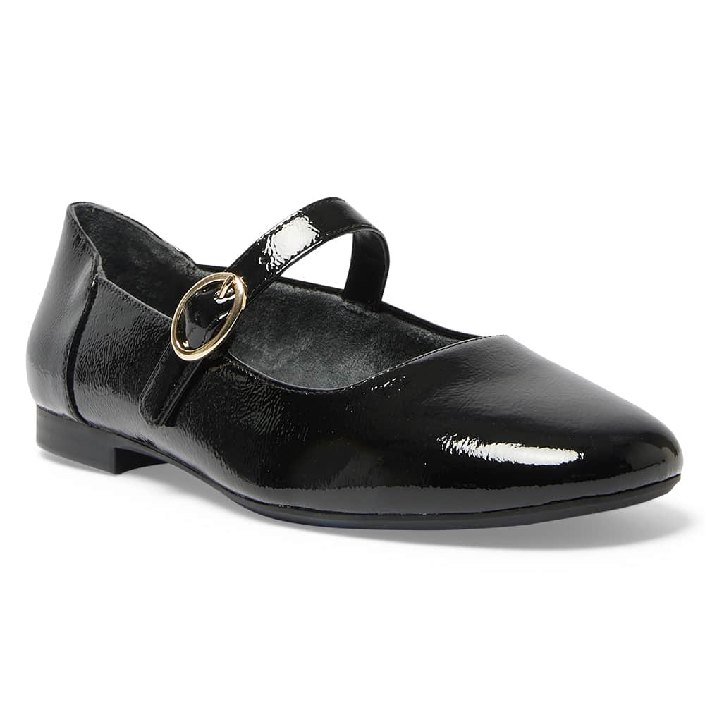 Colby Flat in Black Patent