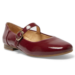 Colby Flat in Wine Crinkle Patent Patent