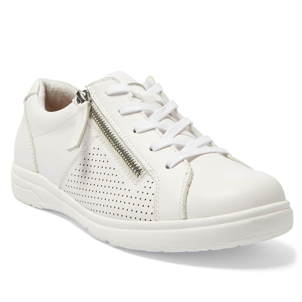 Normandy Sneaker in White Leather