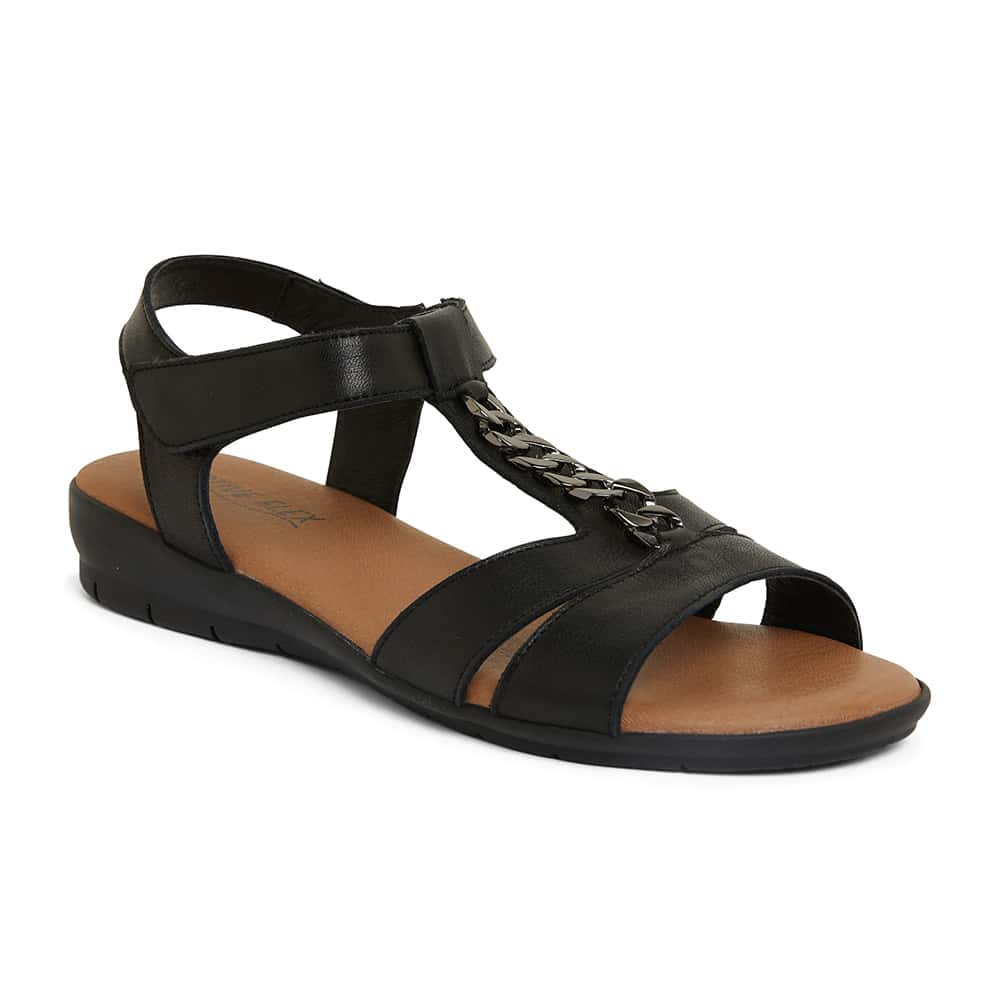 Baleno Sandal in Black Leather | Active Flex | Shoe HQ