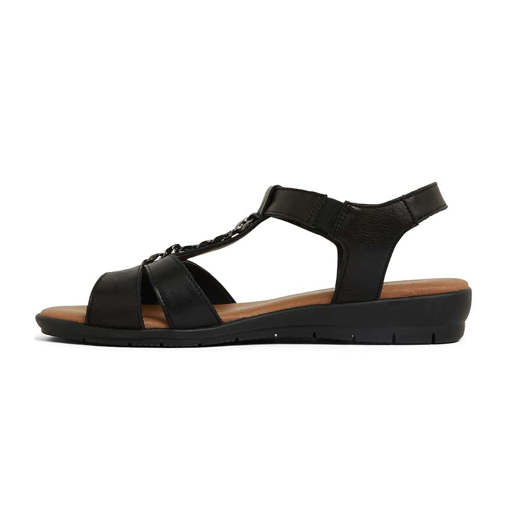 Baleno Sandal in Black Leather | Active Flex | Shoe HQ