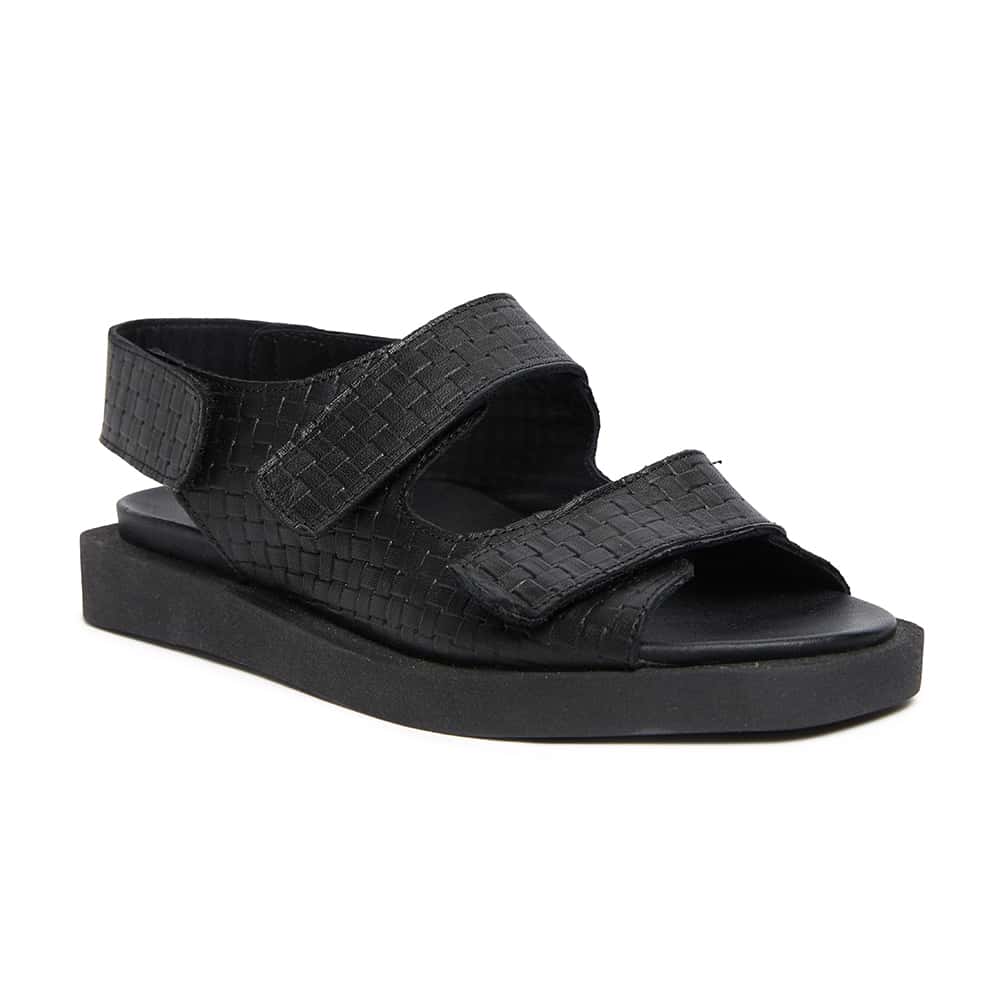 Java Sandal in Black Leather | Active Flex | Shoe HQ