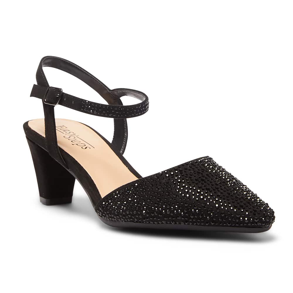 Black glitter outlet low heel shoes