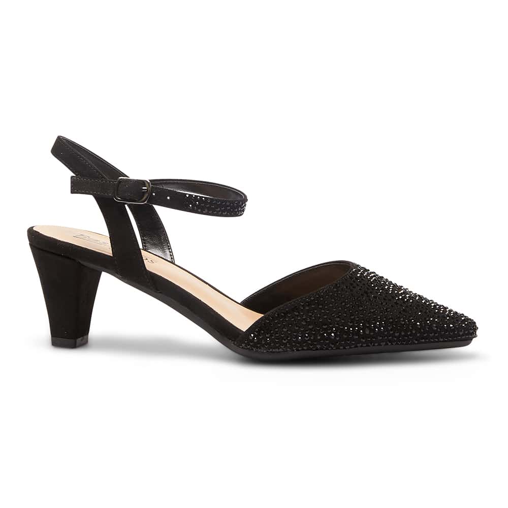 Buy Metro Women Black Synthetic Leather Kitten Heel Sandal UK/3 EU/36  (40-2533) at Amazon.in