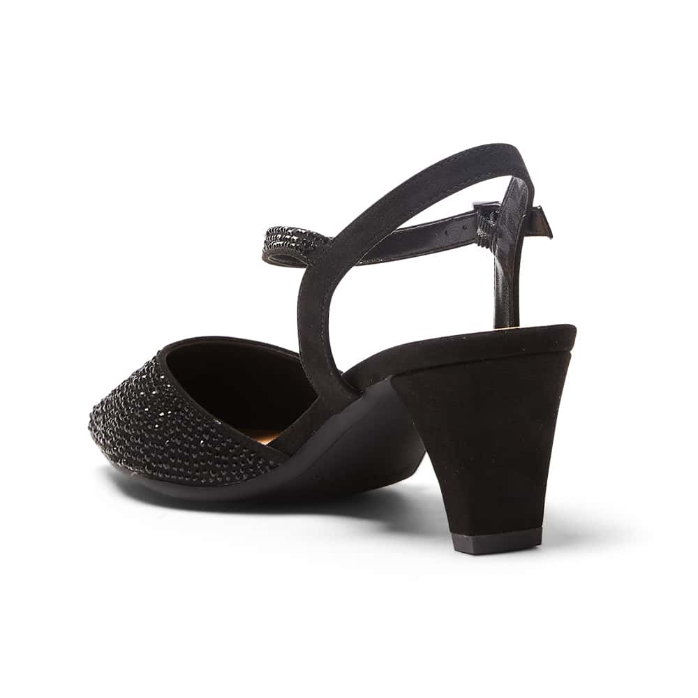 Adelle Heel in Black Sparkle