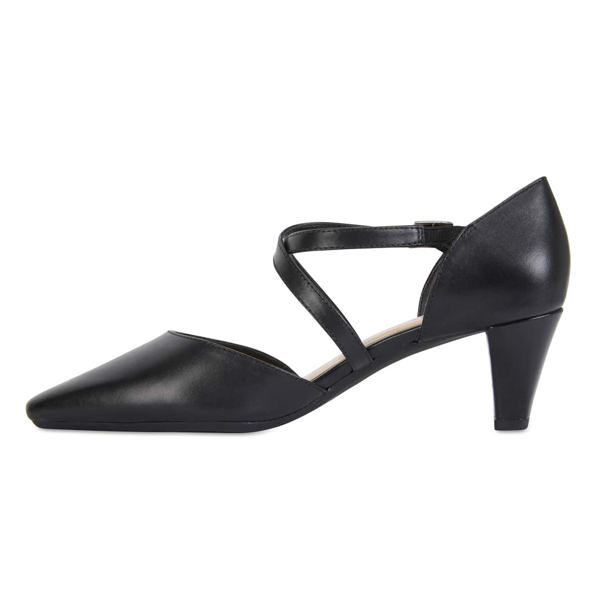 Adison Heel in Black Leather | Easy Steps | Shoe HQ
