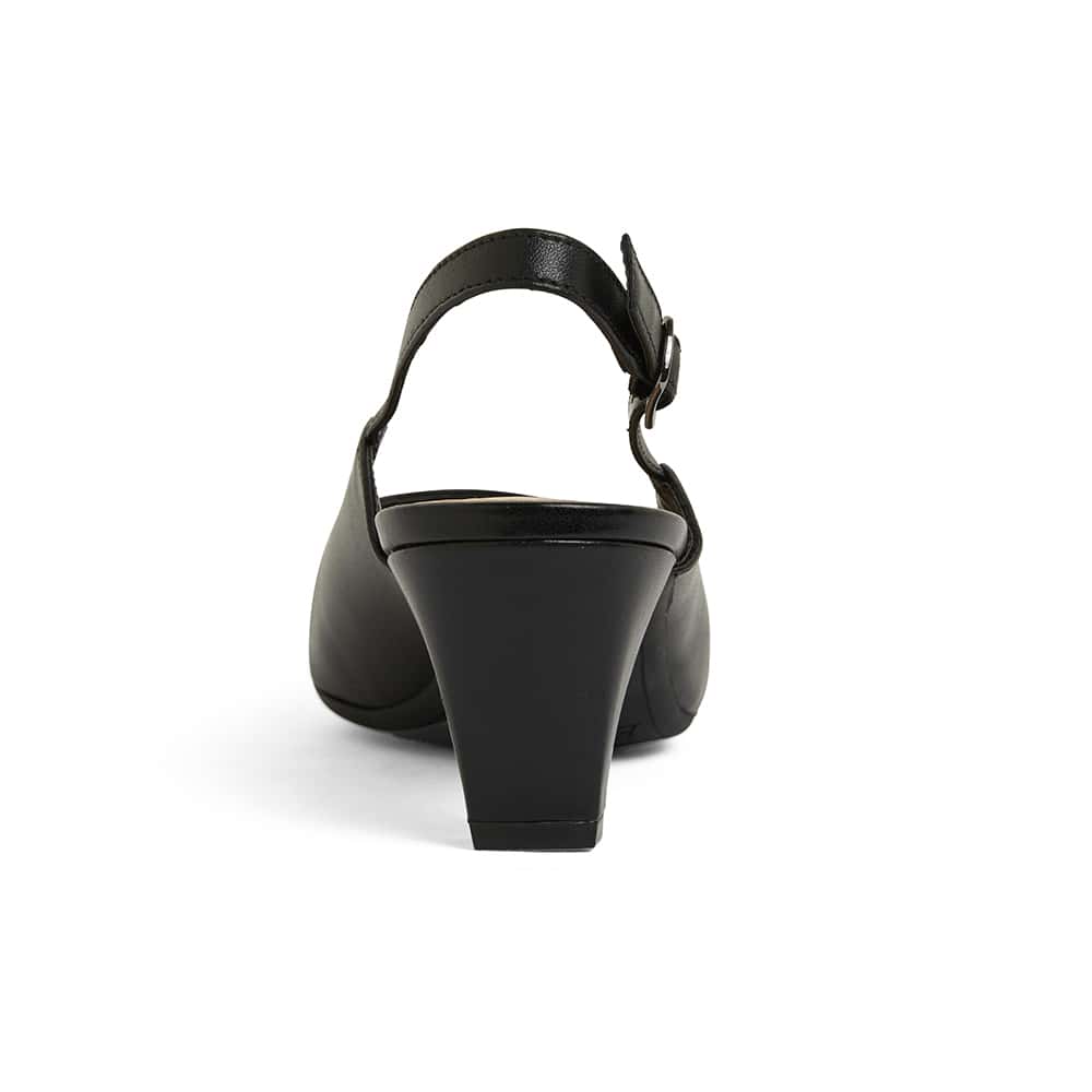 Agatha Heel in Black Leather