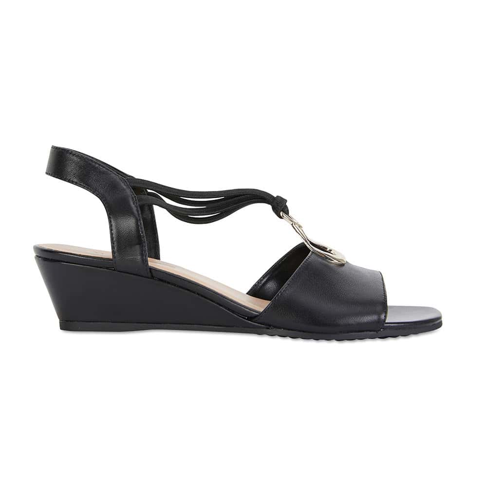 Carey Heel in Black Leather