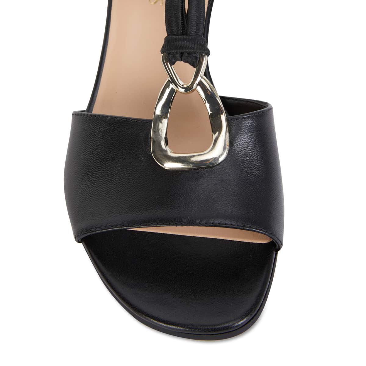 Carey Heel in Black Leather