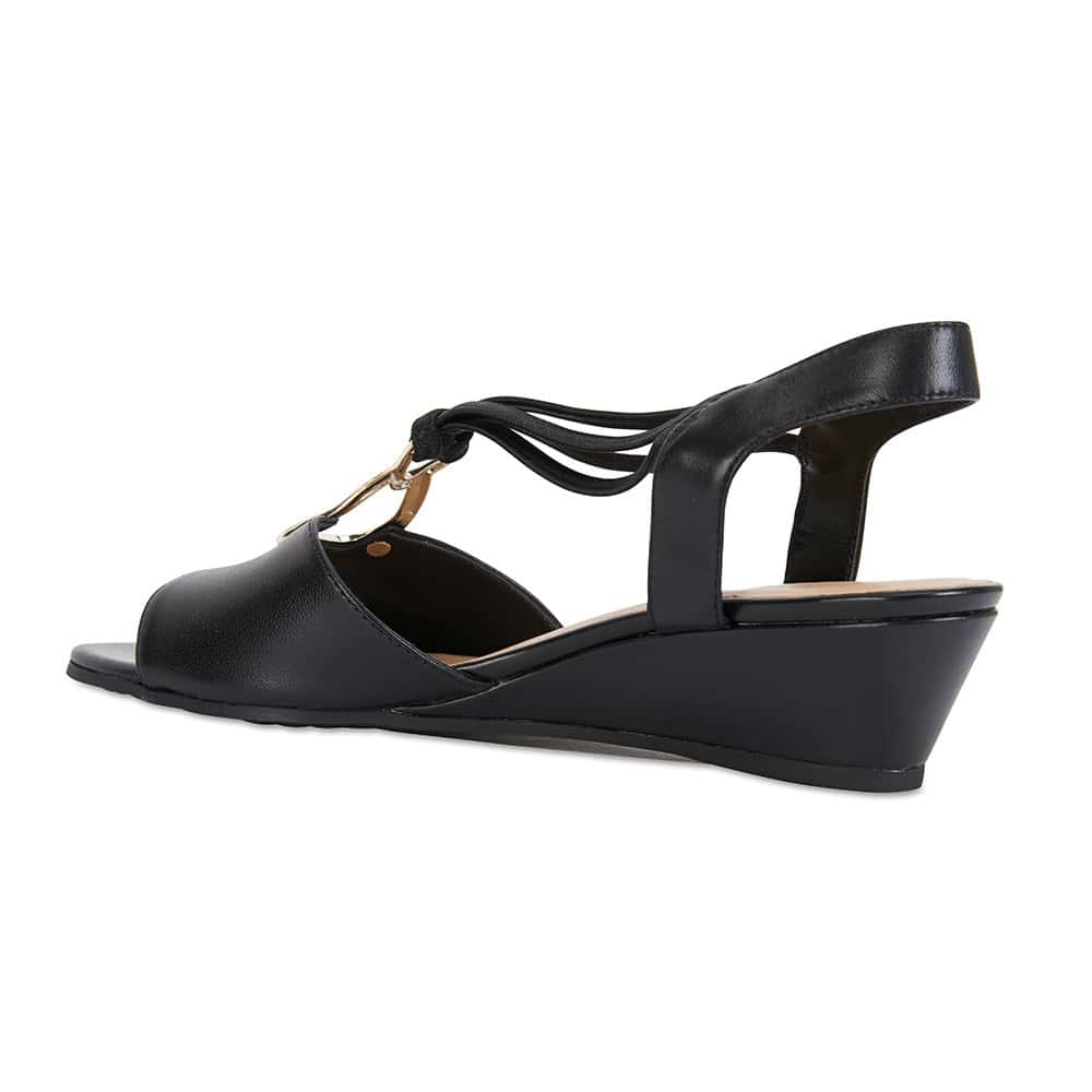 Carey Heel in Black Leather