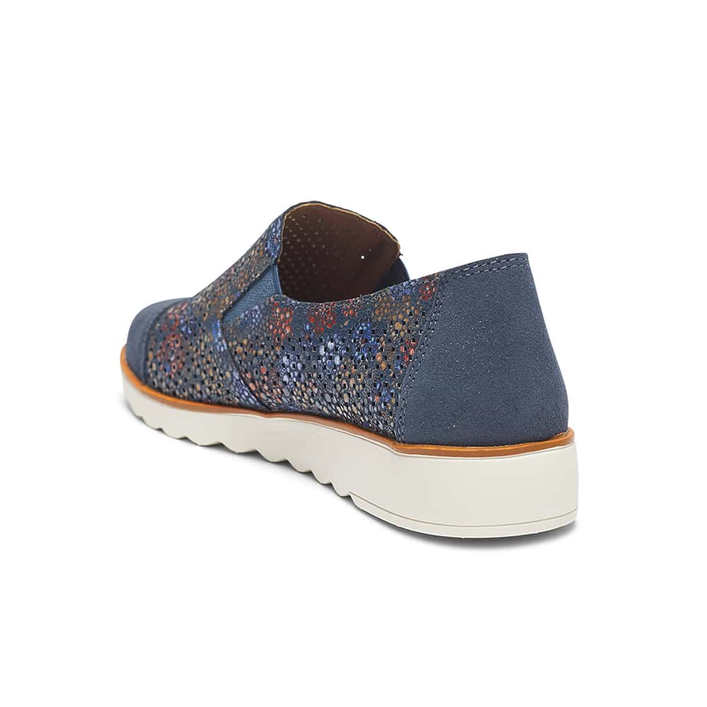 Davis Sneaker in Indigo Floral Leather