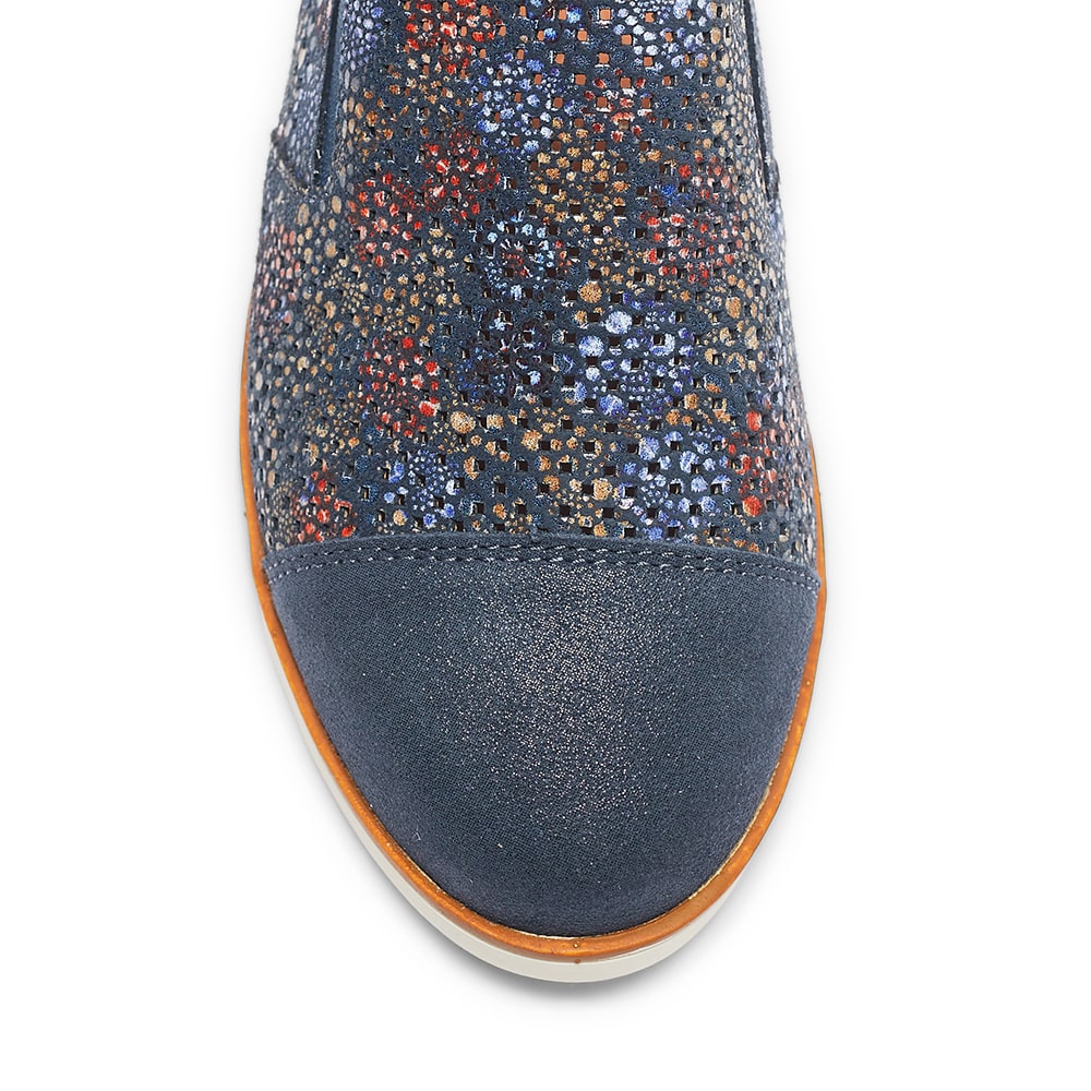 Davis Sneaker in Indigo Floral Leather