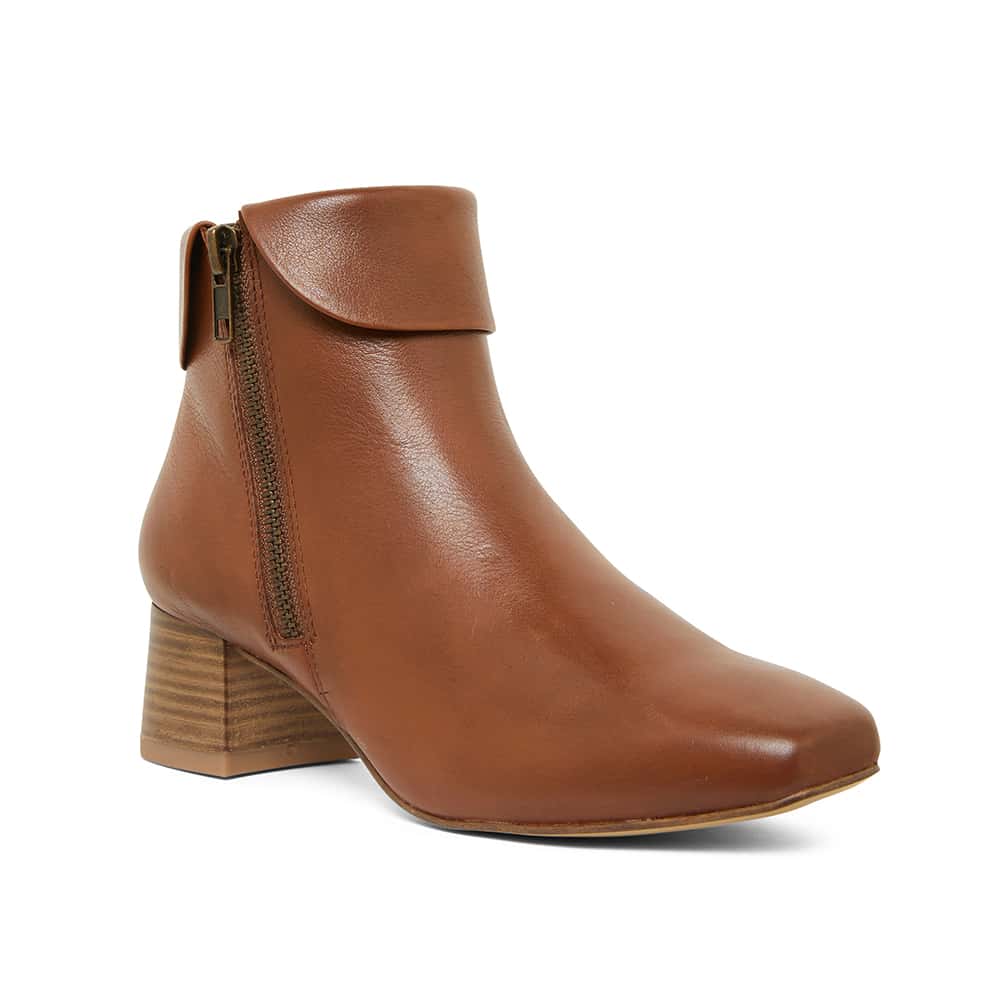 Edward Boot in Mid Brown Leather | Easy Steps | Shoe HQ