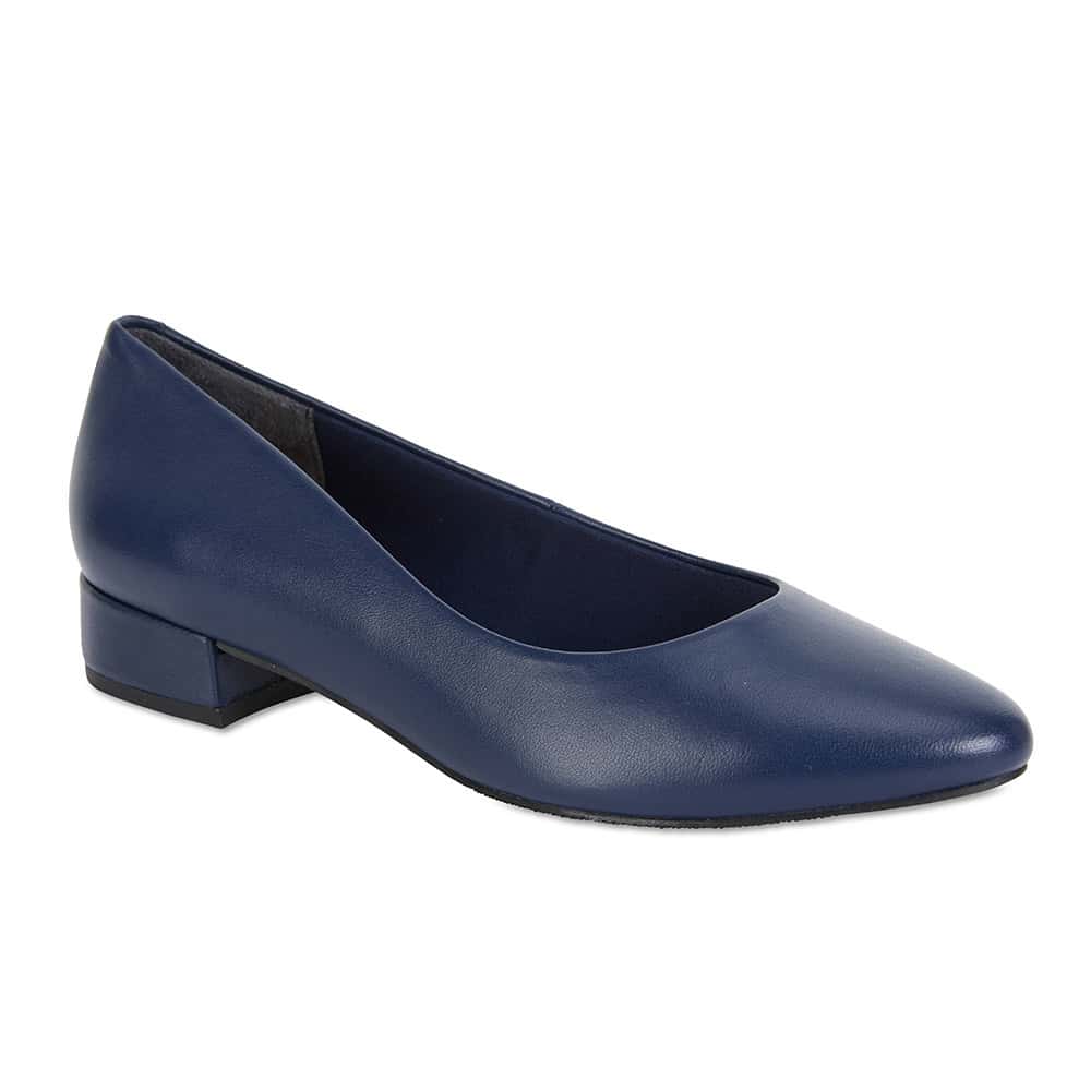 Janine Heel in Navy Leather Easy Steps Shoe HQ