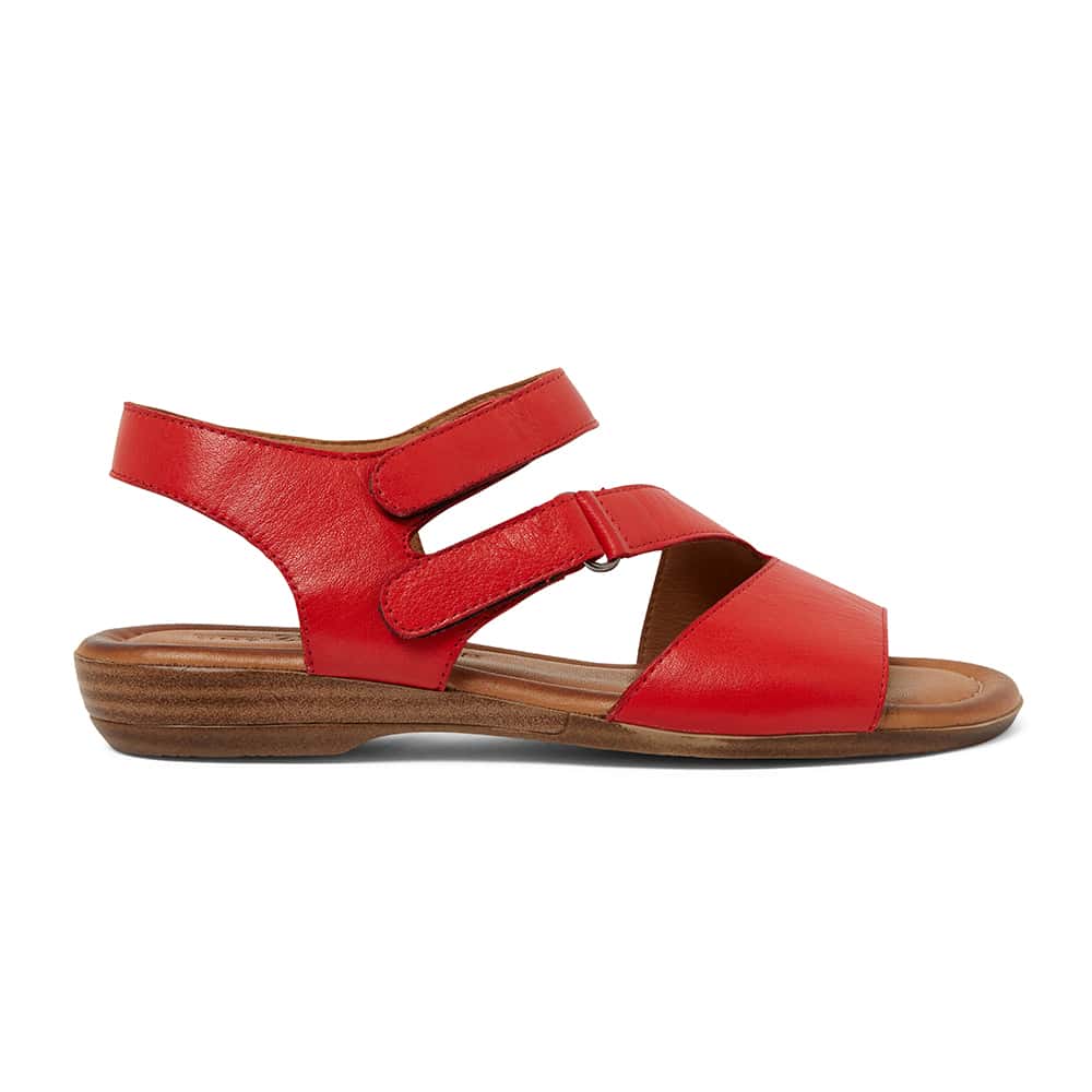 Kenya Sandal in Red Leather | Easy Steps | Shoe HQ